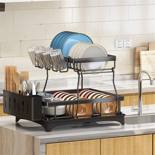 Oliver Drip Tray & Utensil Holder 2 Tire Dish Rack