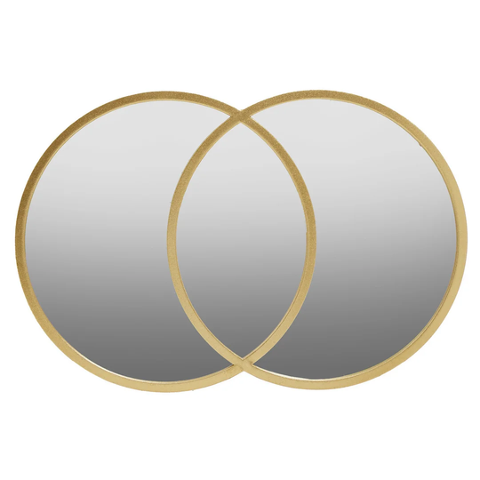 Annalee Round Metal Framed Wall Mounted Accent Mirror in Gold
