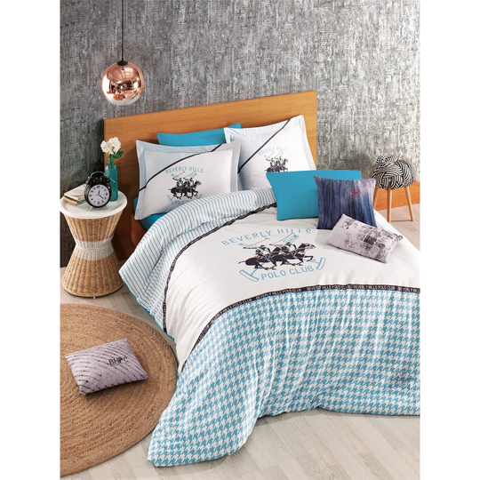 Blue 100% Cotton Duvet Cover Set