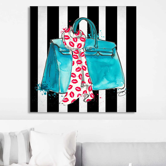 Kiss Me in Blue by Jodi - Wrapped Canvas Painting Print