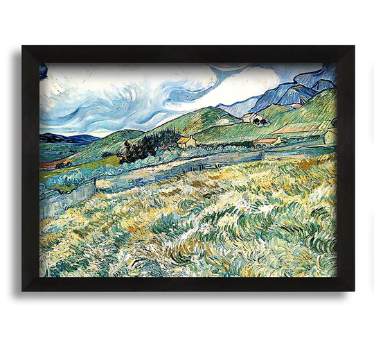 Van Gogh Mountain Landscape Behind The Hospital Saint-Paul Framed Print - Picture Frame Graphic Art on Canvas