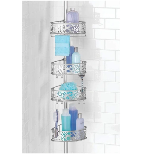 Shower Tray For Hanging Shampoo Bottles And Gels,Silver