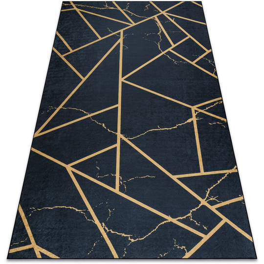 Andre 1222 washing carpet Marble, geometric anti-slip - black black 160x220 cm