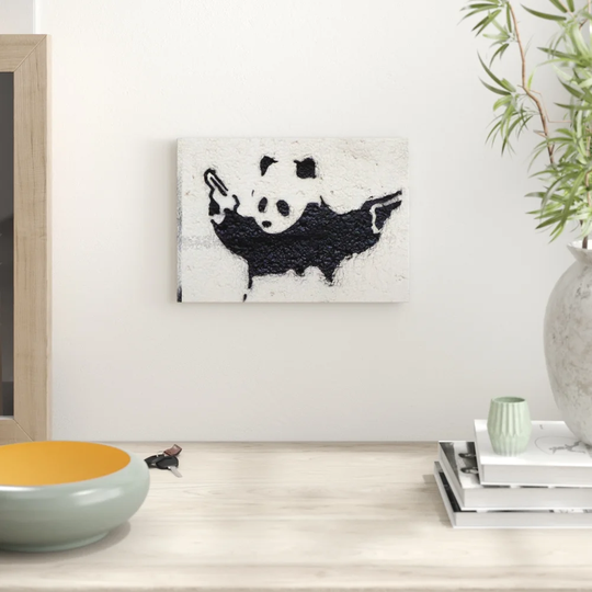 "Panda Guns Graffiti Wall Art" Wall Art