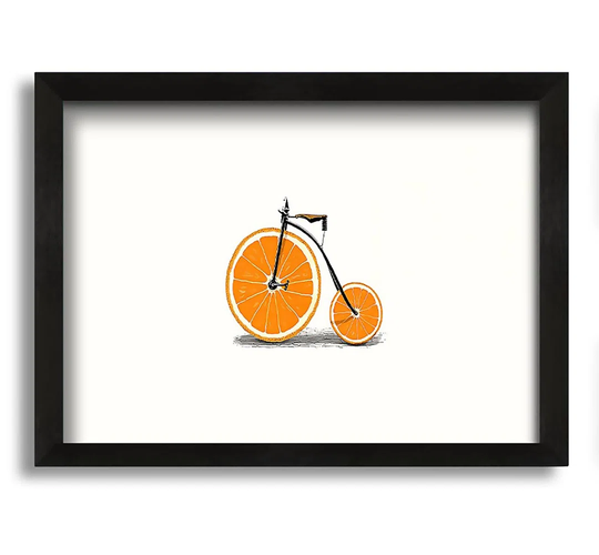 Orange Bicycle - Picture Frame Photograph on Canvas