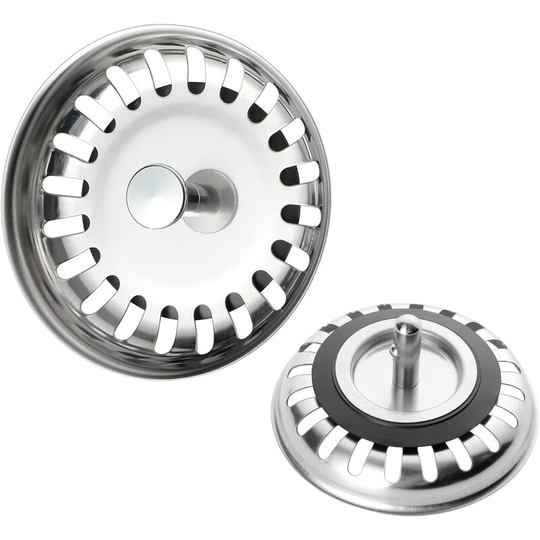 Kitchen sink strainer, sink strainer cap, stainless steel drainer for your kitchen, bathroom, 79mm diameter (2 packs)