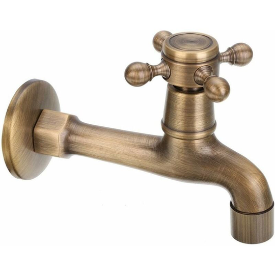 Cold Water Vintage Wall Faucet for Bathroom, Toilet, Washbasin, Bath, Brass Faucets for Garden, Terrace, Springs, Swimming Pool
