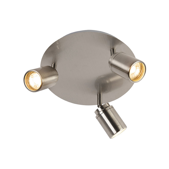 Qazqa - Modern bathroom spot steel 3-light IP44 - Ducha - Steel