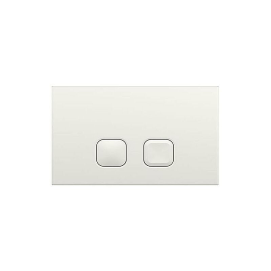 Modern White Toilet wc Dual Flush Square Button Wall Plate - Milano