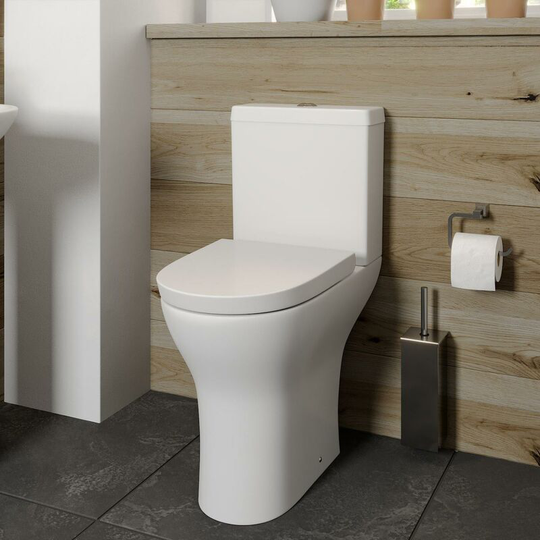 Ceramica - Comfort Height Rimless Close Coupled Toilet wc Soft Close Seat White Ceramic - White