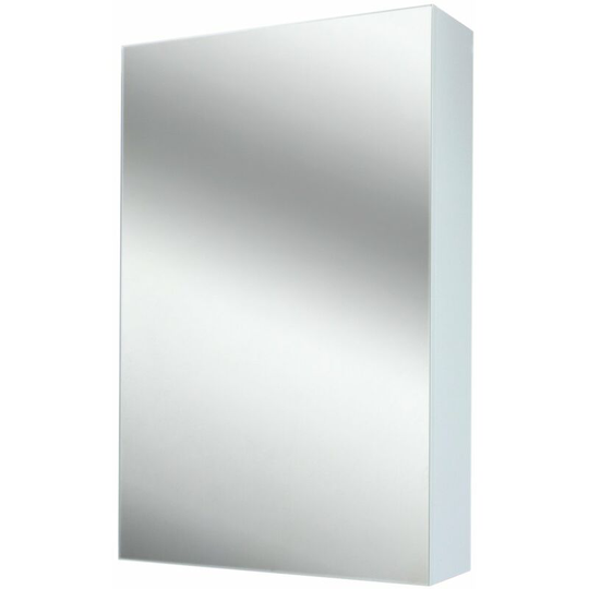 Napoli Gloss White 500mm Wall Mounted Mirrored Cabinet - White