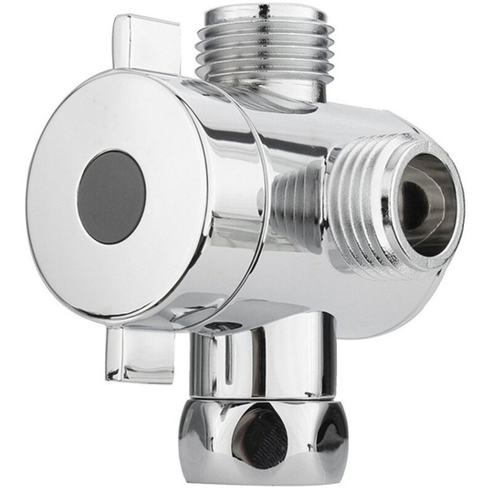 Superseller - 3-Way G1/2 Handheld Shower Arm Diverter Splitter Polished Chrome Bathroom Shower System
