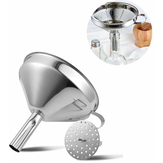 Wine drain made of funnel stainless steel, kitchen gadgets with filter, separate funnel oil drain