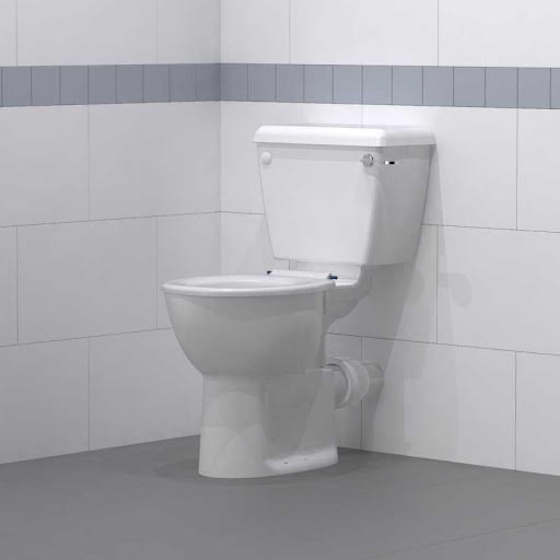 NymaPRO Comfort Height Close Coupled Toilet with Pan, Cistern & White Toilet Seat - WARESET/WH
