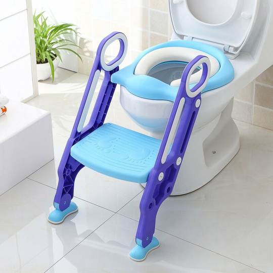 Child toilet seat with ladder child toilet seat potty seat height adjustable folding toilet seat height 38-42cm, for 1-7 years old children