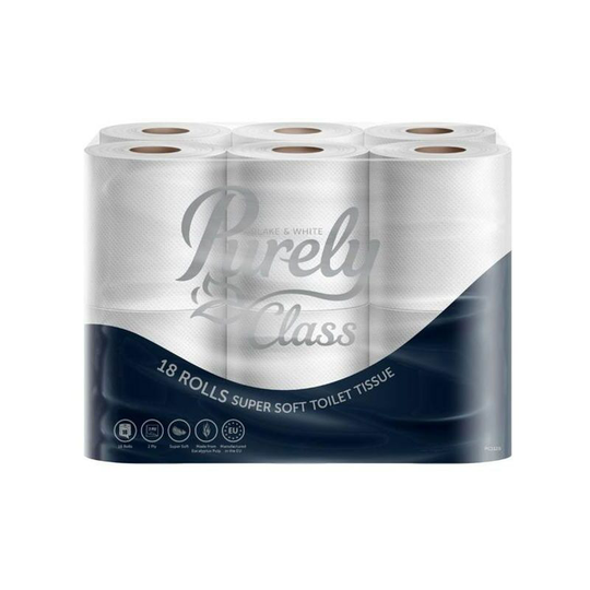 Purely Class Purely Class Toilet Roll 2Ply Super Soft (Pack 18) PC1120 - White