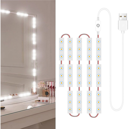 Led Makeup Mirror Lights 42LEDs Dimmable Touch Control Vanity Mirror Lights Bathroom Mirror Light with usb Cable led Strip Lights Dressing
