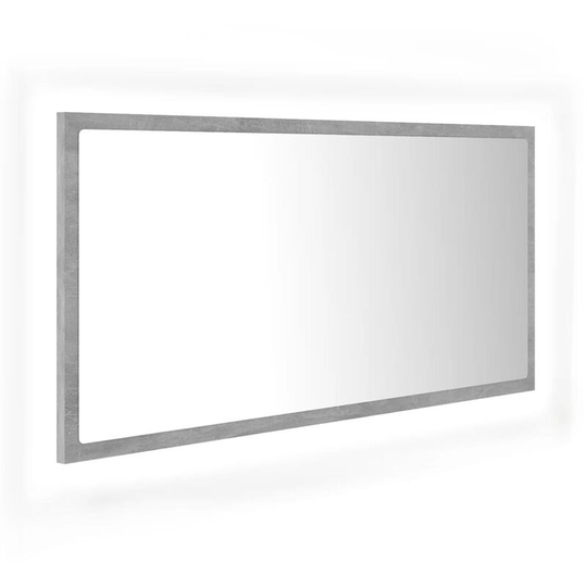 Vidaxl - led Bathroom Mirror Concrete Grey 90x8.5x37 cm Acrylic Grey