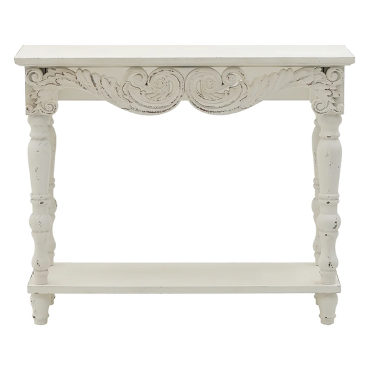 WOODEN CONSOLE TABLE ANT.CREAM 106X40X86