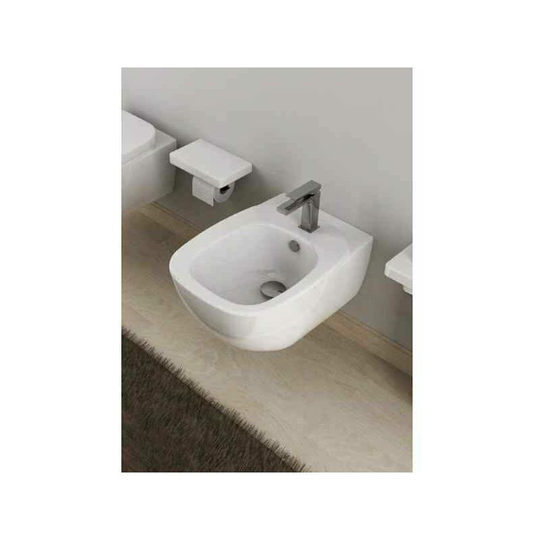 Eastbrook - Novara Mini Wall Hung Bidet - 380mm Wide - 1 Tap Hole - White - 85.0002 - White