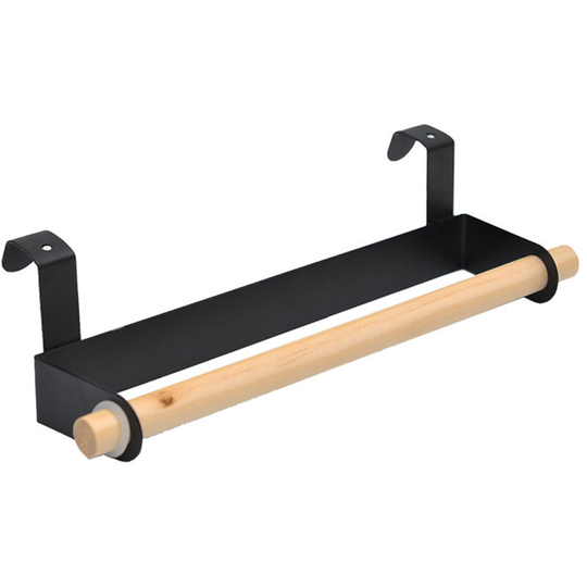 Wood Bath Towel Rack Kitchen Storage Over Cabinet Towel Bar Bathroom Shelves Hang on Inside or Outside of Doors Towel Holder Rustproof Iron Towel