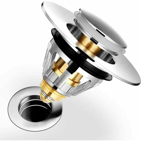 Universal pop-up sink, anti-blocked drain flower, stainless steel bathtub and pure copper, anti-oxidal hair for 34 to 38mm holes