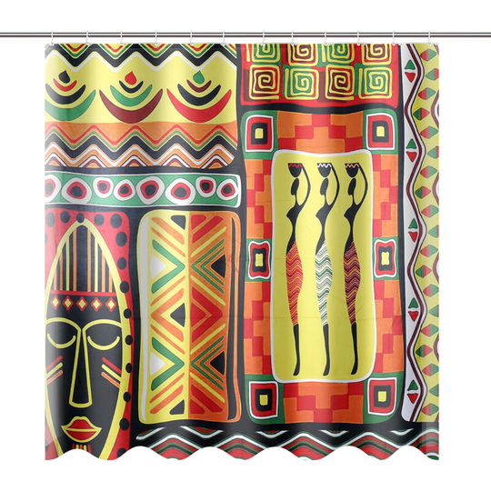 Face Tribe Pattern Home Bathroom Decor Set 1pc shower curtain