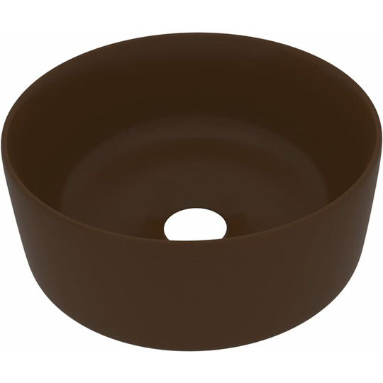 Vidaxl - Luxury Wash Basin Round Matt Dark Brown 40x15 cm Ceramic Brown
