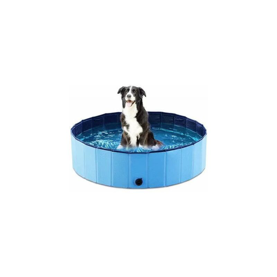 Dog pool with drain tap, foldable dog pool cat pool paddling pool swimming pool dog tub pvc non-slip, wear-resistant, for children the dog cat 80 *