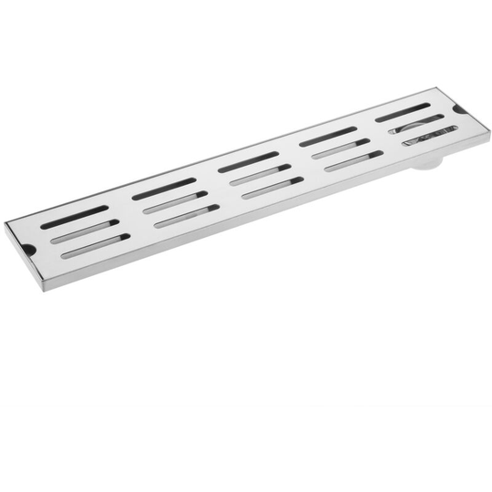 50x10cm floor drain gutter with matte stainless steel grid - Primematik