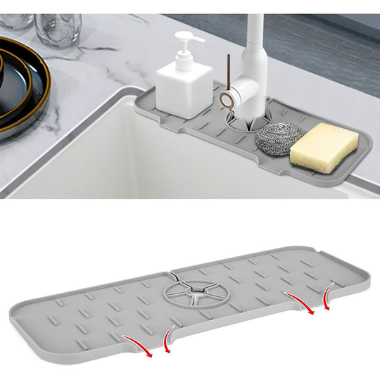 Perlerare - Silicone Faucet Pad - Kitchen Faucet Sink Splash Guard, Sink Absorbent Pad for Kitchen and Bathroom