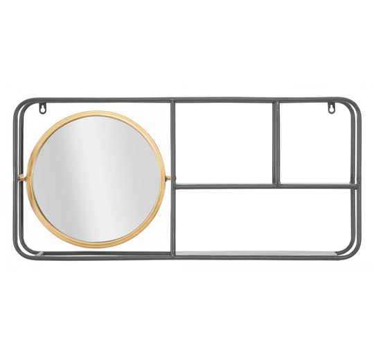 Maglio Round Metal Framed Wall Mounted Bathroom Mirror in Black