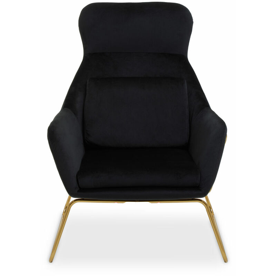 Premier Housewares Stockholm Black Velvet Armchair