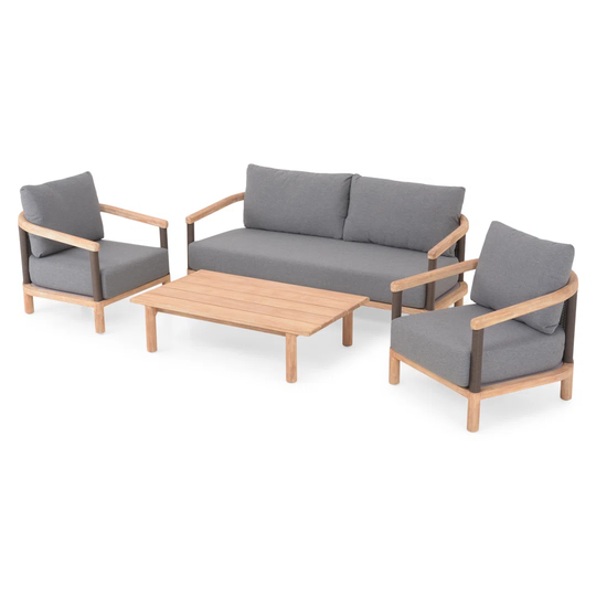 Set 2 Armchairs, Loveseat And Coffee Table Salsa Nature/grey