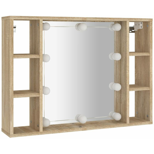 Vidaxl - Mirror Cabinet with led Sonoma Oak 76x15x55 cm Brown