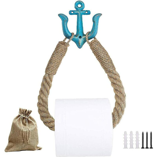 Wall mount hook for toilet, hemp paper, towel, rope, bathroom decoration