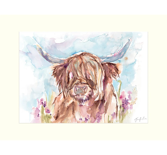 'Highland Cow' - Painting Print on Paper