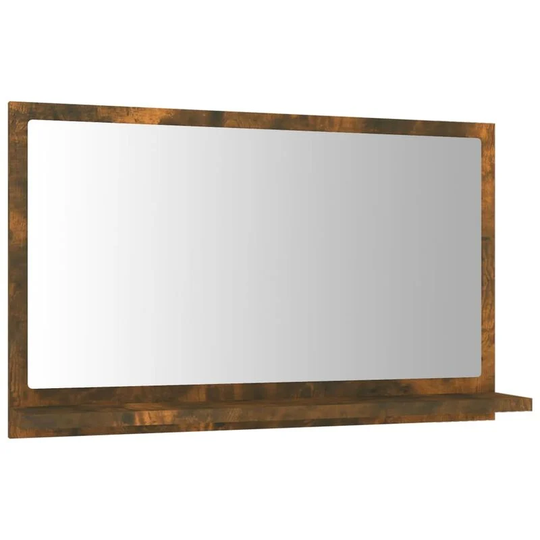Bathroom Mirror Smoked Oak 60x10.5x37 cm Engineered Wood Vidaxl Brown