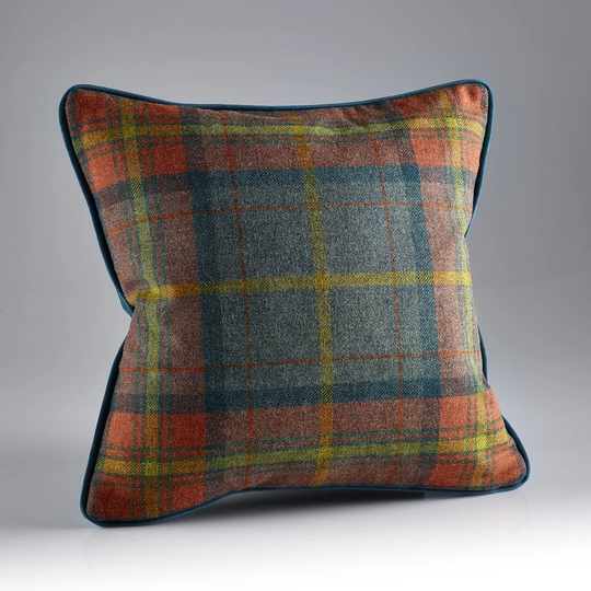 Hage Feathers Tartan Scatter Cushion with Filling