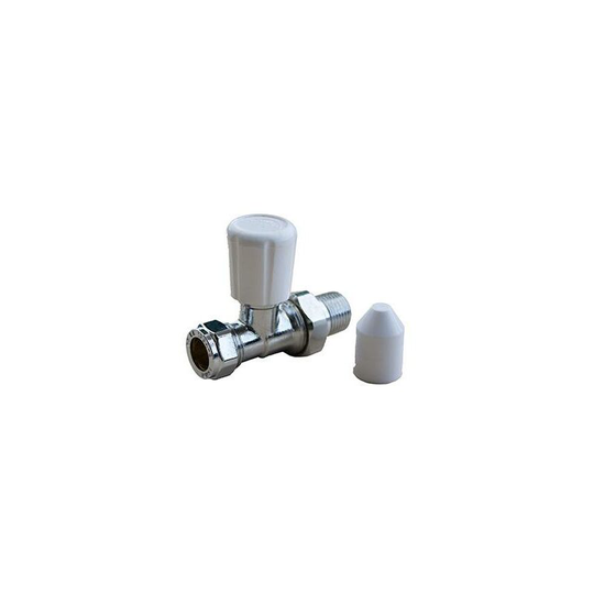 Oracstar - Chrome Radiator Valve Straight Drain Off - 15mm x 1/2'