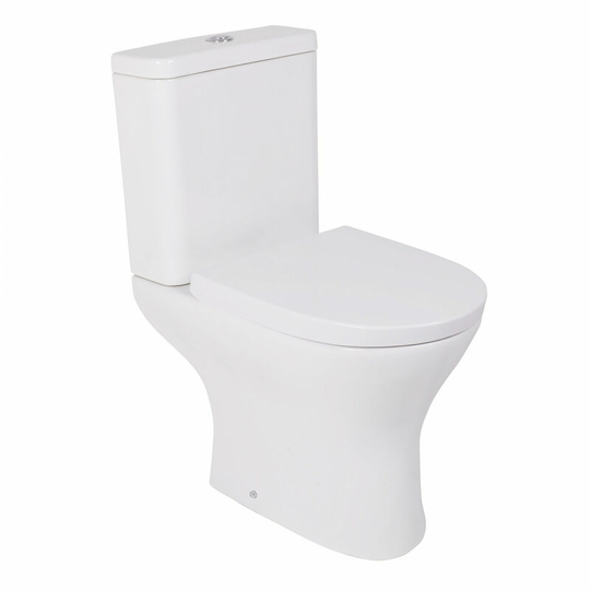 NRG - Contemporary Bathroom wc Curved Close Coupled Toilet with Soft Close Seat