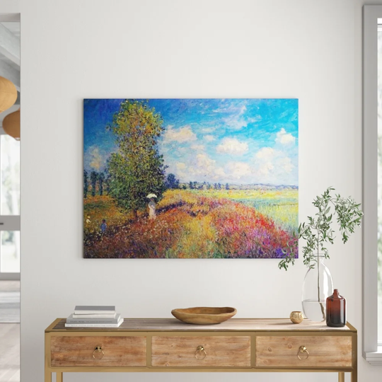 'Poppy Field in Summer' by Claude Monet Painting Print