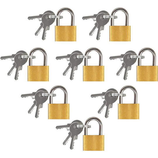 Mini key padlock, 8pcs mini padlock suitcase are suitable for bags Bags Poloch cabinets and calendars, luggage padlock is equipped with 3 keys and