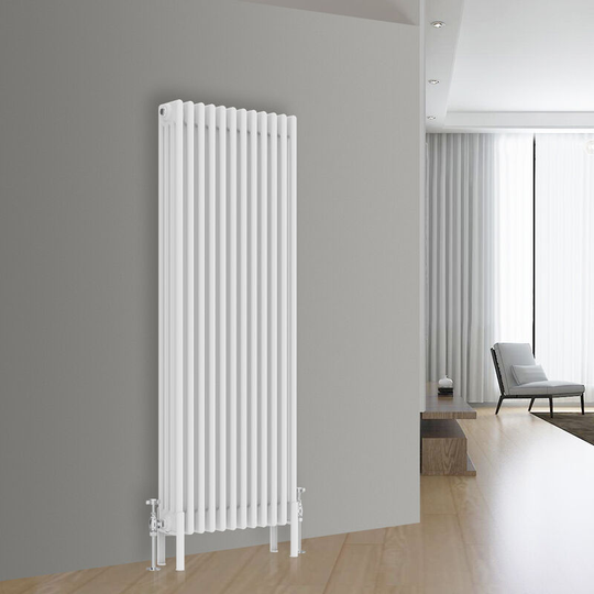NRG - Traditional Cast Iron Style Radiator Central Heating Rads White Vertical 4 Column 1500x560mm