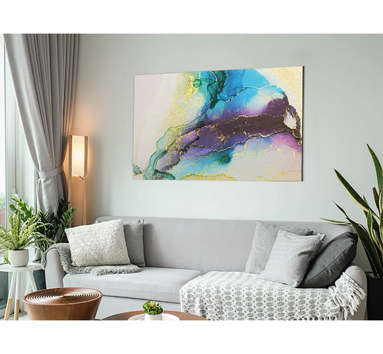 Stunning Glitter Blues - Unframed Painting on Metal