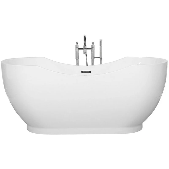 Beliani - Modern Freestanding White Bathtub Slipper Oval Glossy Acrylic Bayley - White