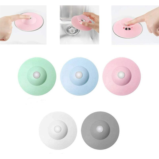 Perlerare - 5 Pack Universal Silicone Sink Stopper for Bathroom, Mop, Kitchen