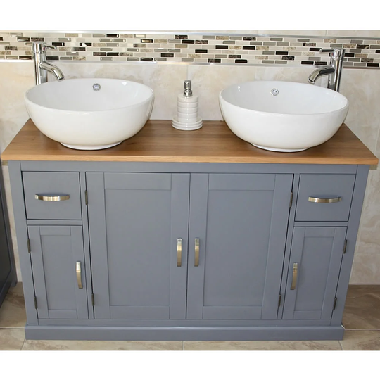 Solid Beech Bowd 1230mm Free-Standing Double Vanity