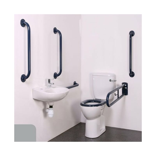 Nyma pro Close Coupled Doc m Pack White - 5 x Grey Grab Rails - Nymas