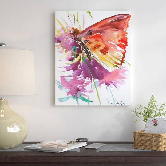 Butterfly by Suren Nersisyan - Wrapped Canvas Painting Print